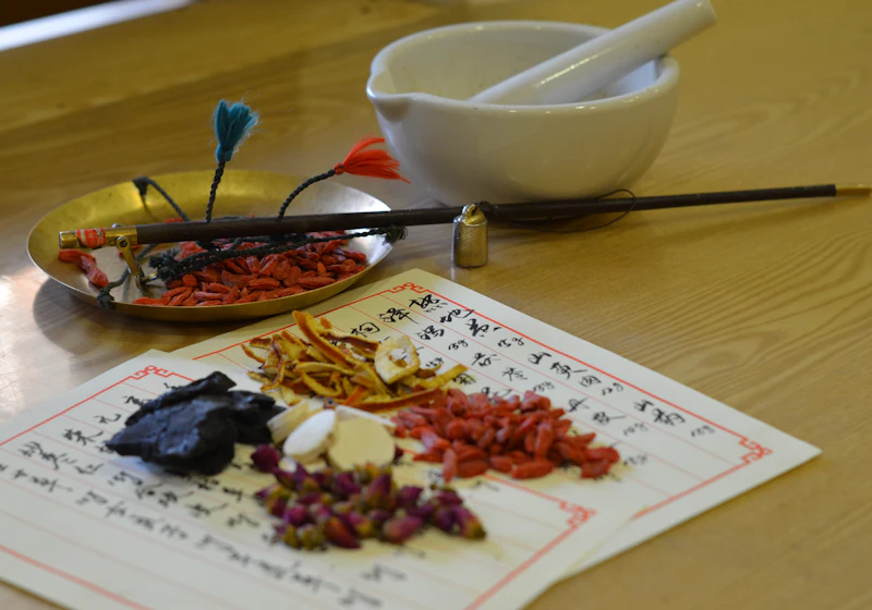 Herbal decoction in a ceramic bowl