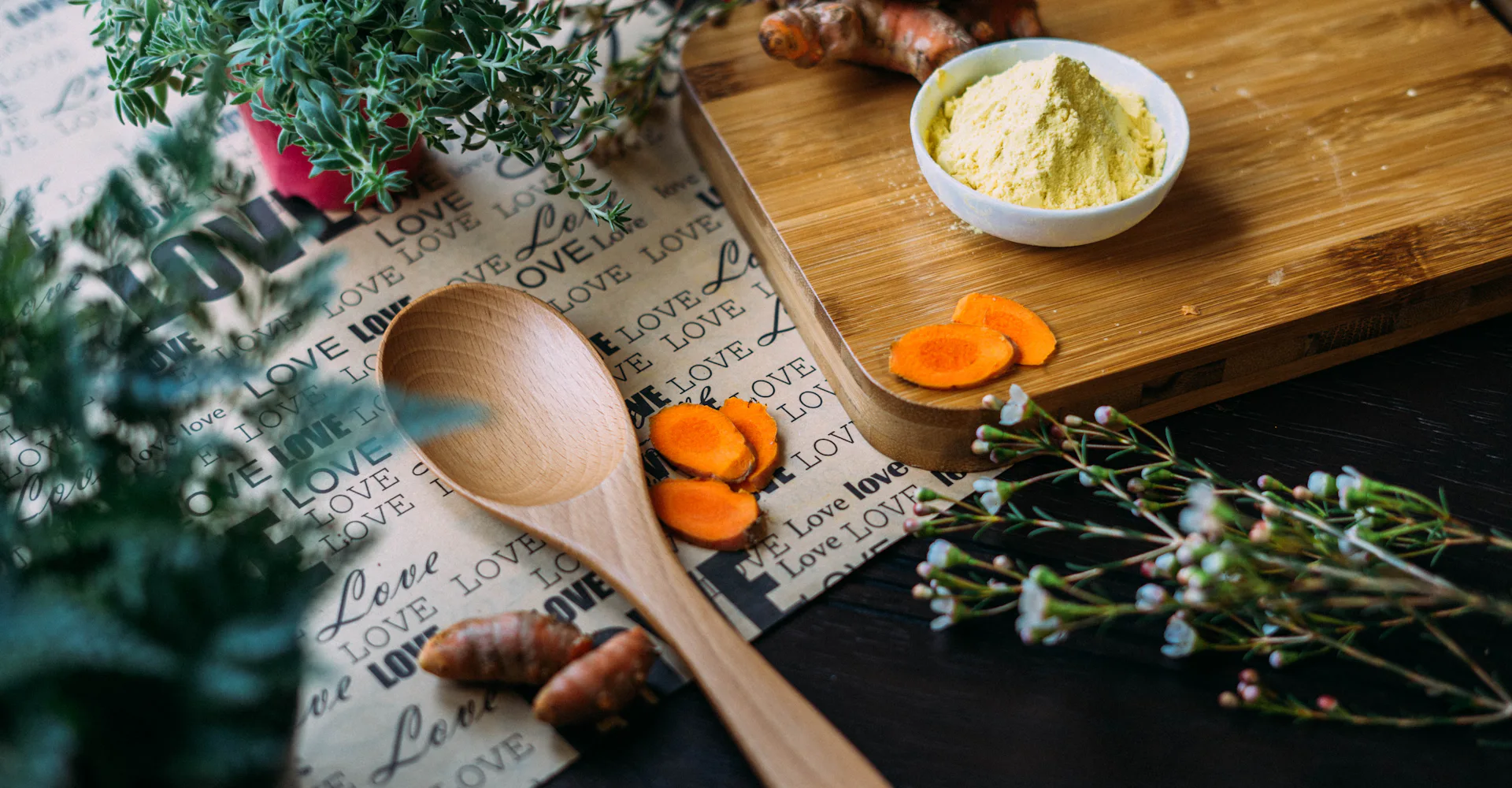 Ginger, turmeric and herbs for digestive health